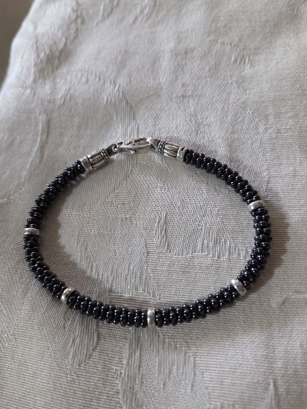 LAGOS Black Caviar Five Silver Station Ceramic Bracelet, 5mm, SS, 18k - Picture 2 of 14